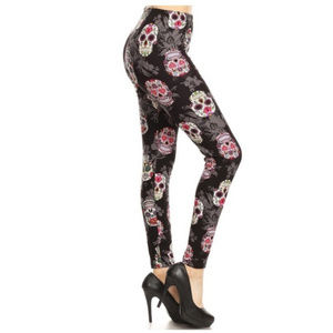 OS sugar skull leggings